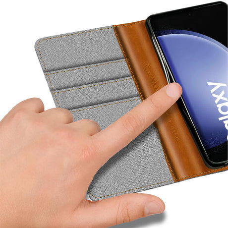 Samsung Galaxy S23 FE Klapphülle im Jeanslook mit Karten- und Geldfach