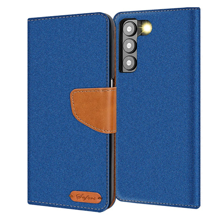 Samsung Galaxy S23 Plus Klapphülle im Jeanslook mit Karten- und Geldfach