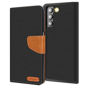 Samsung Galaxy S23 Klapphülle im Jeanslook mit Karten- und Geldfach