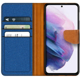 Samsung Galaxy S23 Ultra Klapphülle im Jeanslook mit Karten- und Geldfach