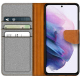 Samsung Galaxy S23 Ultra Klapphülle im Jeanslook mit Karten- und Geldfach