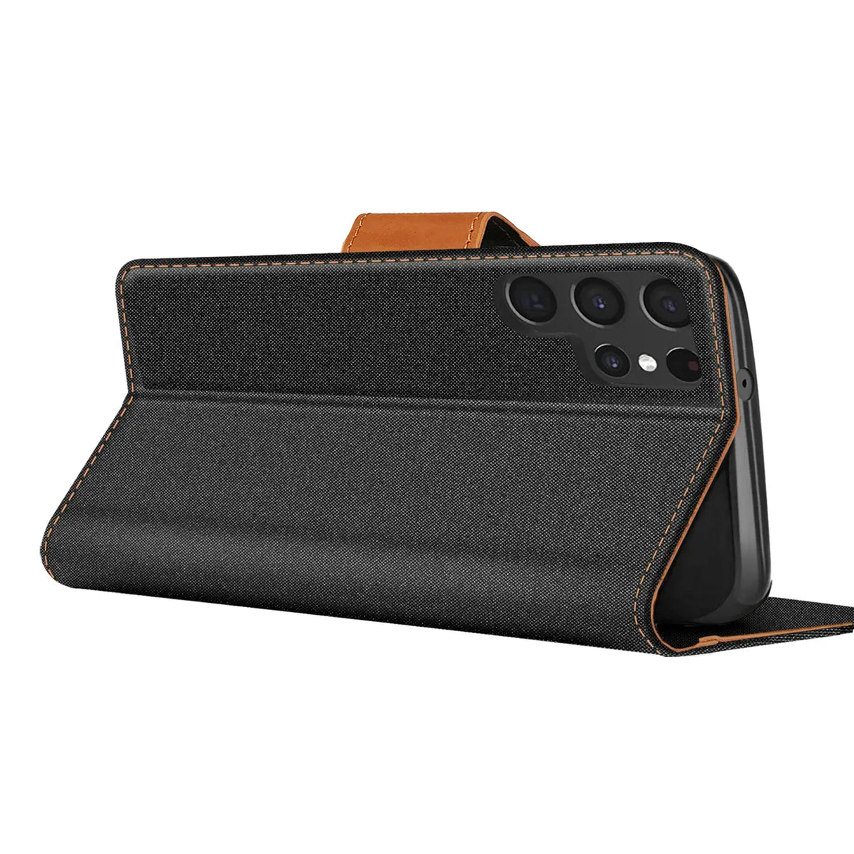 Samsung Galaxy S23 Ultra Klapphülle im Jeanslook mit Karten- und Geldfach
