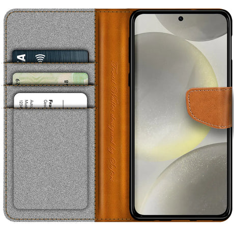 Samsung Galaxy S24 Klapphülle im Jeanslook mit Karten- und Geldfach