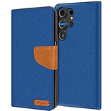 Samsung Galaxy S24 Ultra Klapphülle im Jeanslook mit Karten- und Geldfach