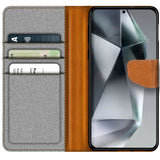 Samsung Galaxy S24 Ultra Klapphülle im Jeanslook mit Karten- und Geldfach