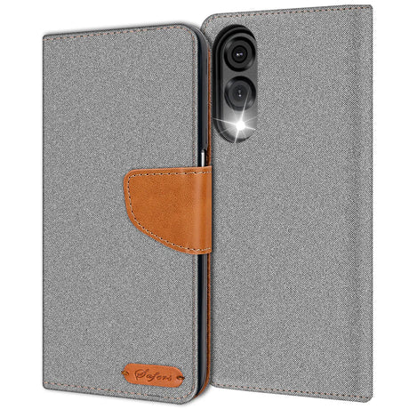 Samsung Galaxy S25 Edge Klapphülle im Jeanslook mit Karten- und Geldfach