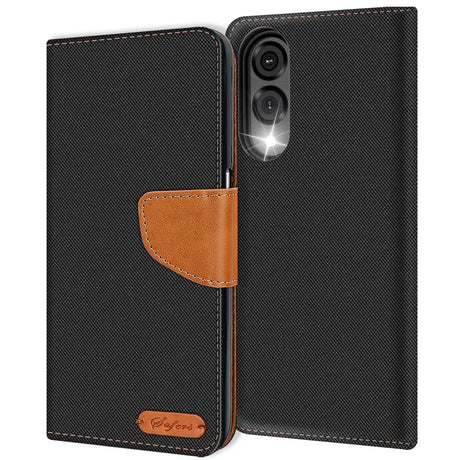 Samsung Galaxy S25 Edge Klapphülle im Jeanslook mit Karten- und Geldfach