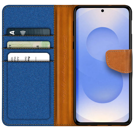 Samsung Galaxy S25 FE Klapphülle im Jeanslook mit Karten- und Geldfach