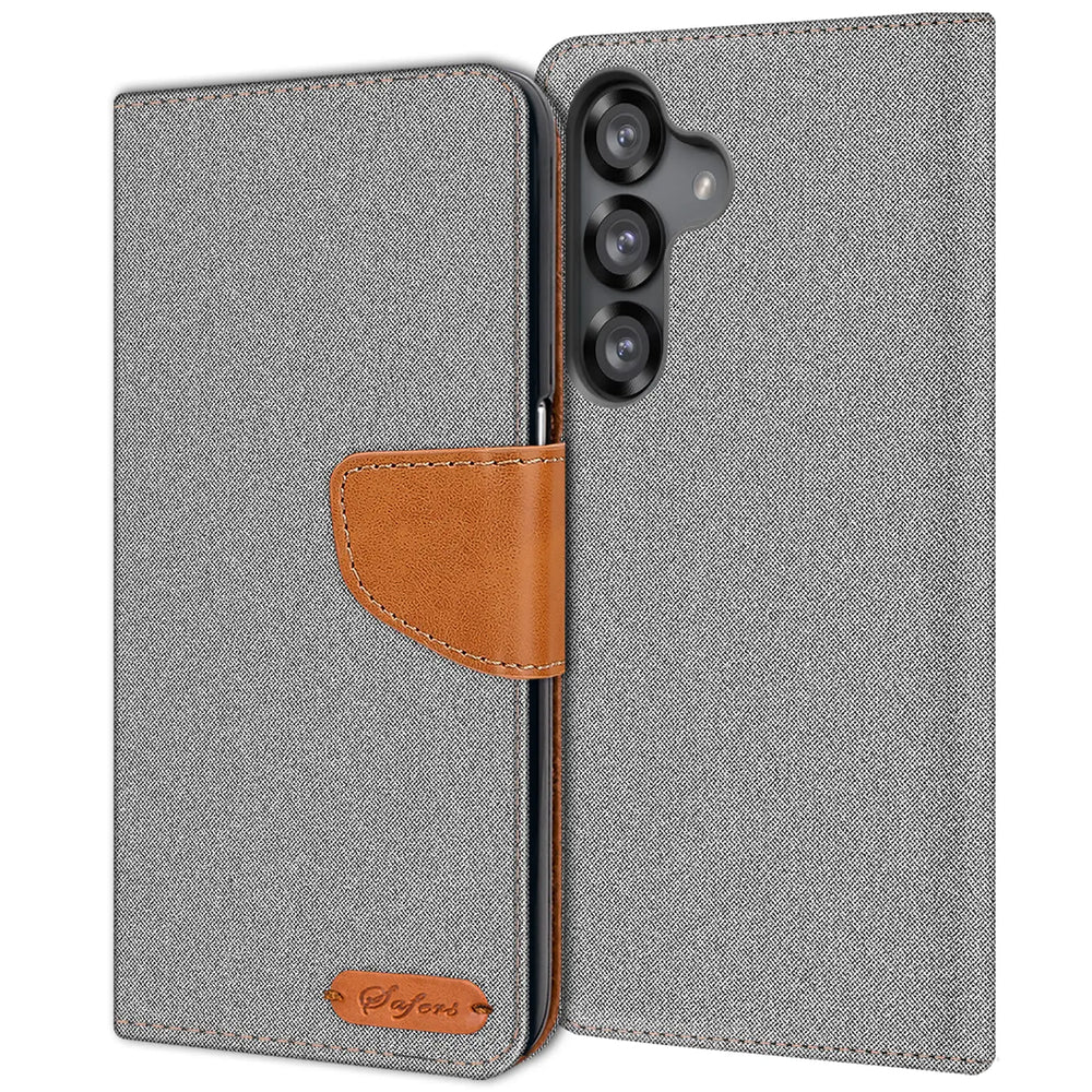 Samsung Galaxy S25 Klapphülle im Jeanslook mit Karten- und Geldfach