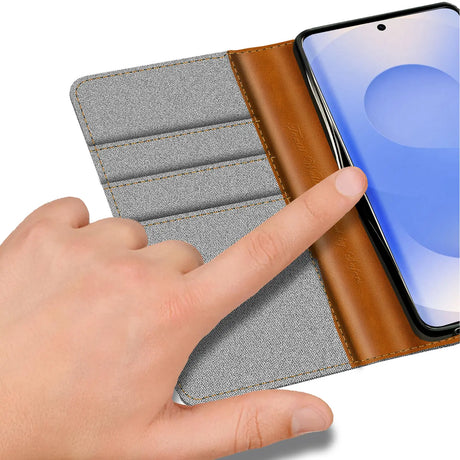 Samsung Galaxy S25+ Klapphülle im Jeanslook mit Karten- und Geldfach