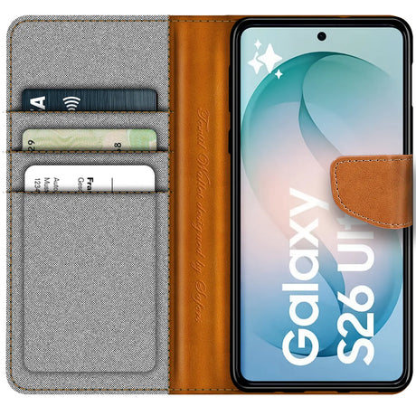 Samsung Galaxy S26 Ultra Klapphülle im Jeanslook mit Karten- und Geldfach