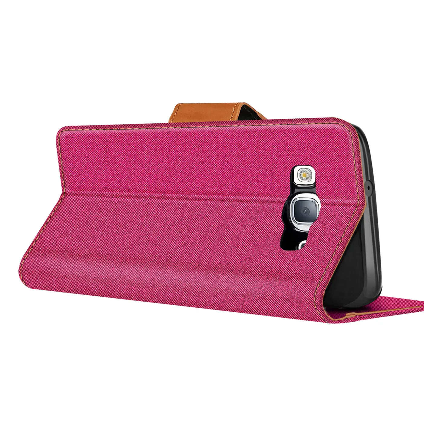 Fuchsia Textil Klapphülle mit Kartenfach, Samsung Galaxy S3/S3 Neo, Seitenansicht