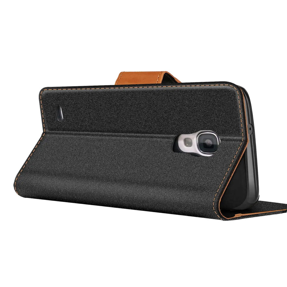 Samsung Galaxy S4 Klapphülle im Jeanslook mit Karten- und Geldfach