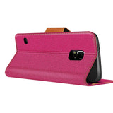 Samsung Galaxy S5 / S5 Neo Klapphülle im Jeanslook mit Karten- und Geldfach