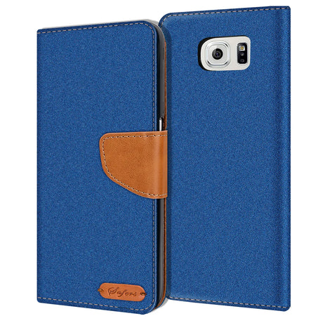 Samsung Galaxy S6 Klapphülle im Jeanslook mit Karten- und Geldfach