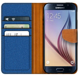 Samsung Galaxy S6 Klapphülle im Jeanslook mit Karten- und Geldfach