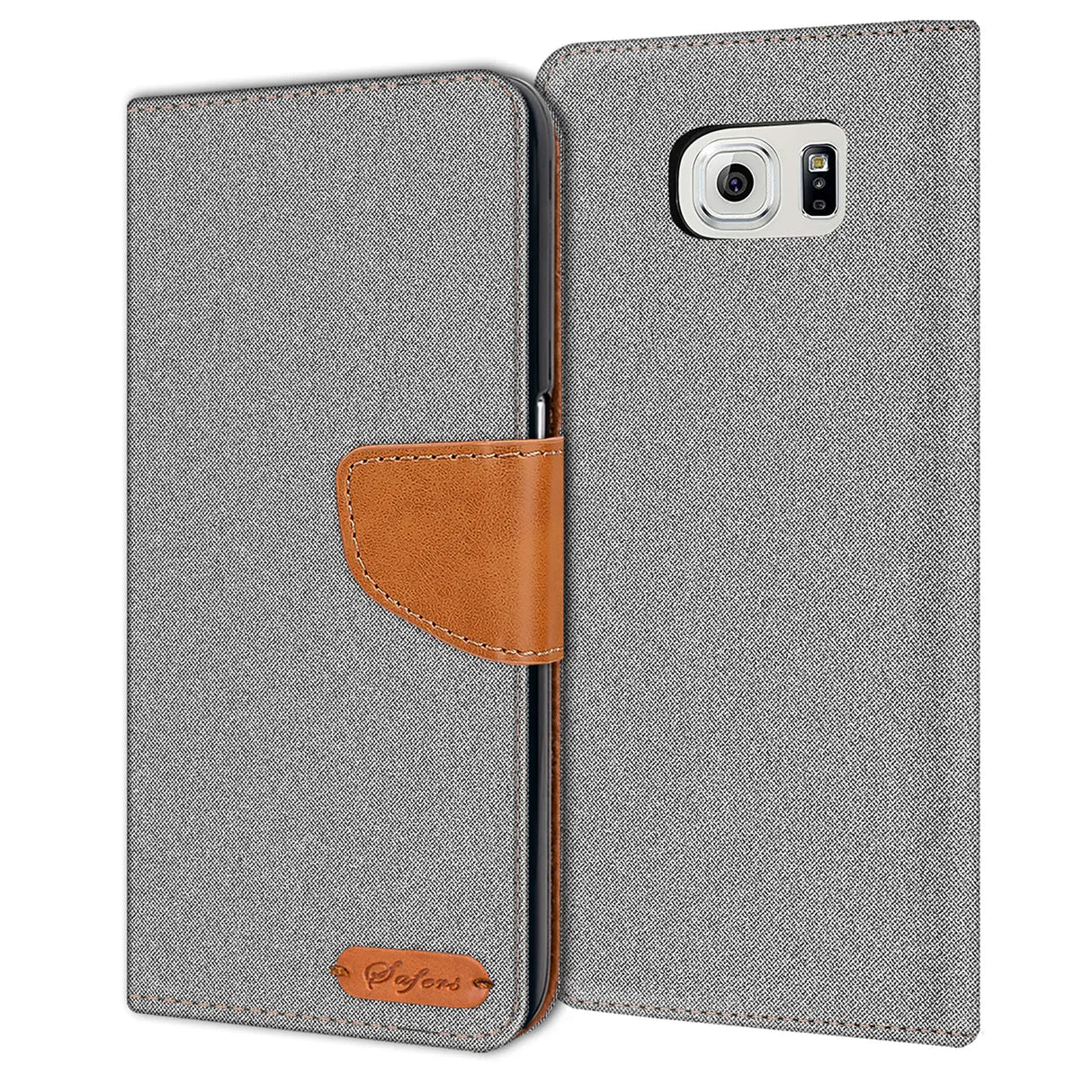 Samsung Galaxy S6 Klapphülle im Jeanslook mit Karten- und Geldfach