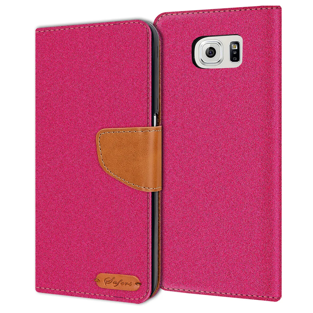 Samsung Galaxy S6 Klapphülle im Jeanslook mit Karten- und Geldfach