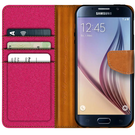Samsung Galaxy S6 Klapphülle im Jeanslook mit Karten- und Geldfach