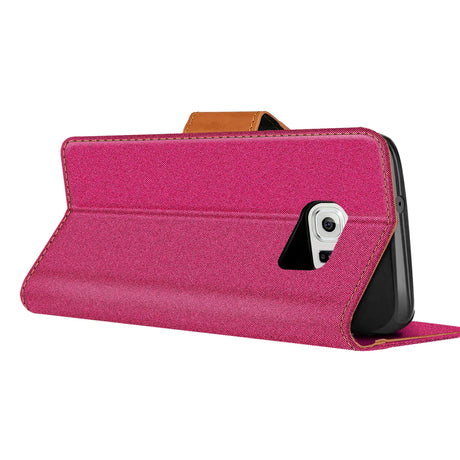 Samsung Galaxy S6 Klapphülle im Jeanslook mit Karten- und Geldfach