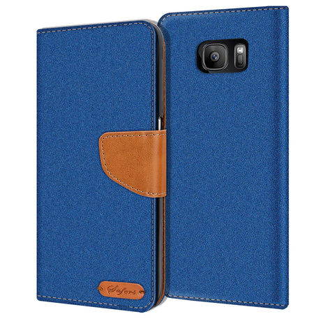 Samsung Galaxy S7 Klapphülle im Jeanslook mit Karten- und Geldfach