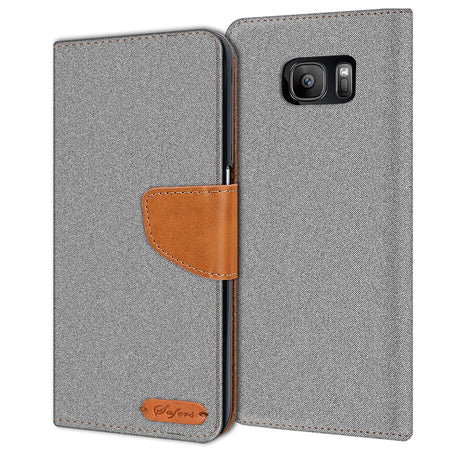 Samsung Galaxy S7 Klapphülle im Jeanslook mit Karten- und Geldfach