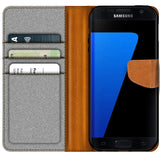 Samsung Galaxy S7 Klapphülle im Jeanslook mit Karten- und Geldfach