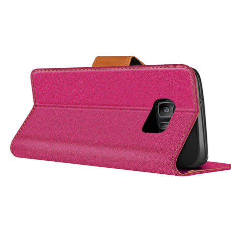 Samsung Galaxy S7 Klapphülle im Jeanslook mit Karten- und Geldfach