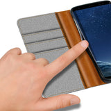 Samsung Galaxy S8 Plus Klapphülle im Jeanslook mit Karten- und Geldfach