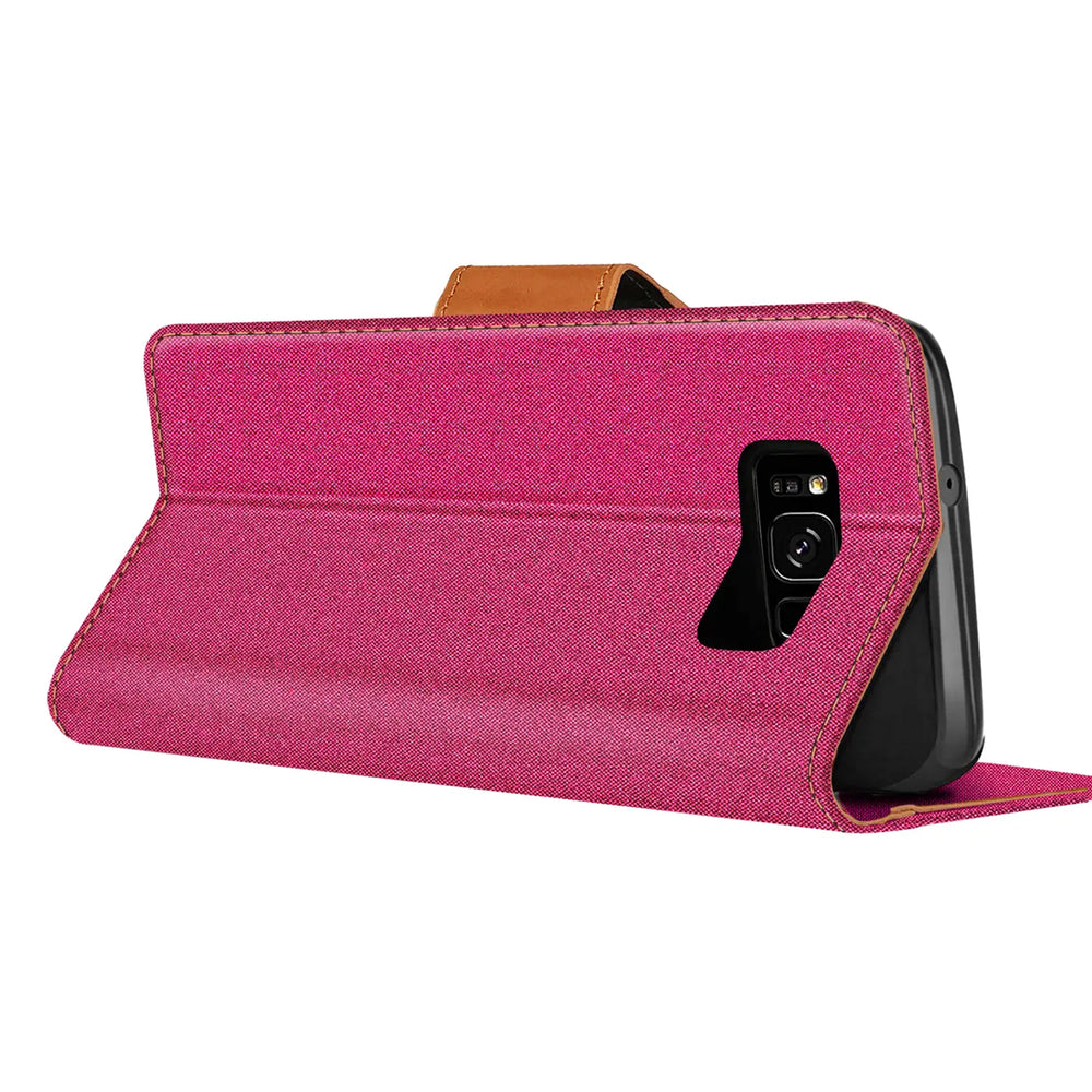 Samsung Galaxy S8 Plus Klapphülle im Jeanslook mit Karten- und Geldfach