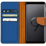 Samsung Galaxy S9 Plus Klapphülle im Jeanslook mit Karten- und Geldfach