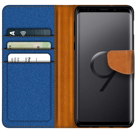 Samsung Galaxy S9 Plus Klapphülle im Jeanslook mit Karten- und Geldfach