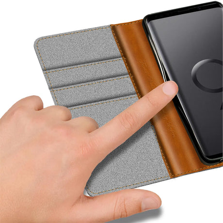 Samsung Galaxy S9 Plus Klapphülle im Jeanslook mit Karten- und Geldfach