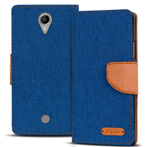 Wiko Tommy Klapphülle im Jeanslook mit Karten- und Geldfach