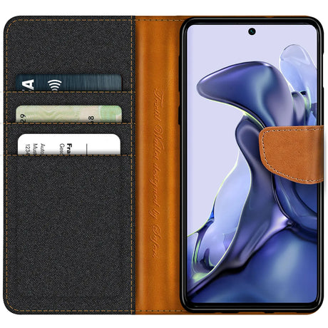 Xiaomi 12 Lite 5G Klapphülle im Jeanslook mit Karten- und Geldfach