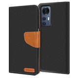 Xiaomi 12 Pro Klapphülle im Jeanslook mit Karten- und Geldfach