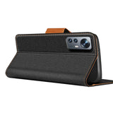 Xiaomi 12 / 12X Klapphülle im Jeanslook mit Karten- und Geldfach