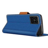 Xiaomi 14 Klapphülle im Jeanslook mit Karten- und Geldfach