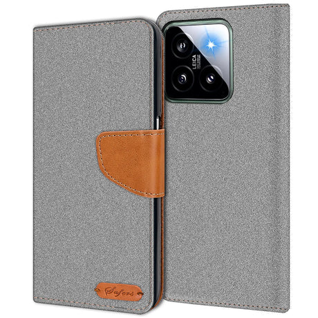 Xiaomi 14 Klapphülle im Jeanslook mit Karten- und Geldfach