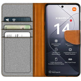 Xiaomi 14 Klapphülle im Jeanslook mit Karten- und Geldfach