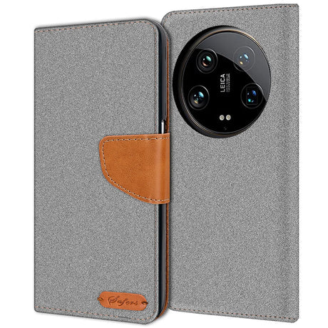 Xiaomi 14 Ultra Klapphülle im Jeanslook mit Karten- und Geldfach