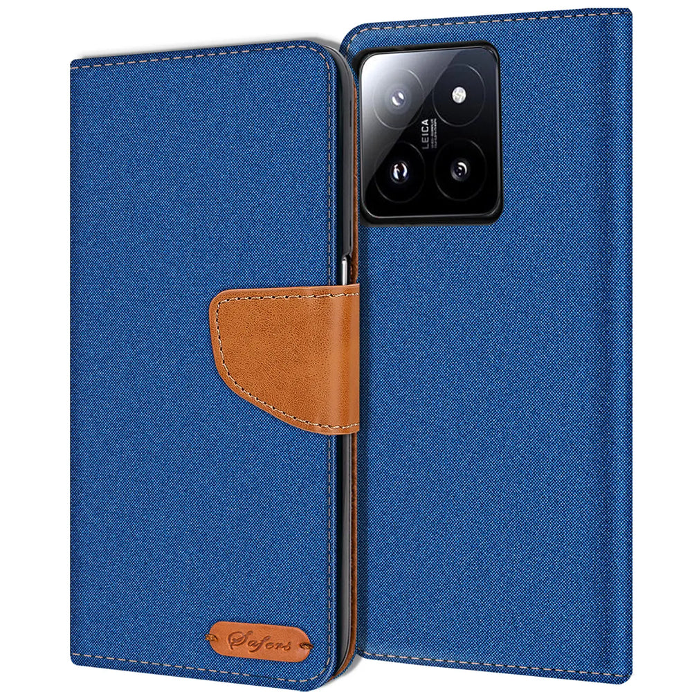 Xiaomi 15 Klapphülle im Jeanslook mit Karten- und Geldfach