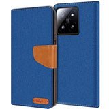 Xiaomi 15 Klapphülle im Jeanslook mit Karten- und Geldfach