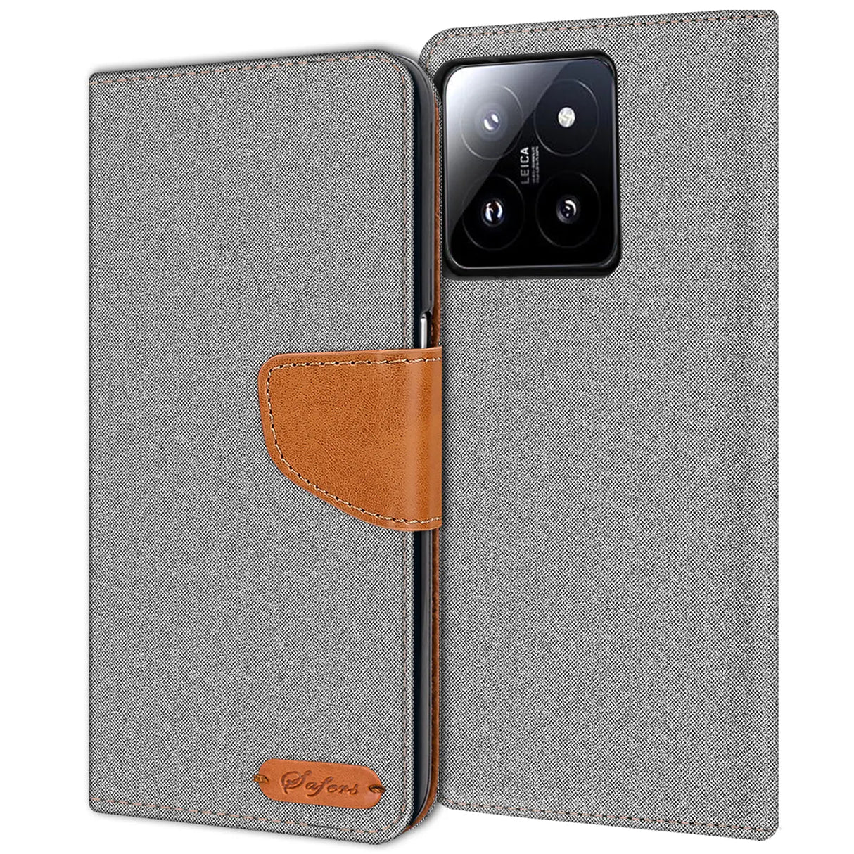 Xiaomi 15 Klapphülle im Jeanslook mit Karten- und Geldfach