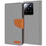 Xiaomi 15 Klapphülle im Jeanslook mit Karten- und Geldfach