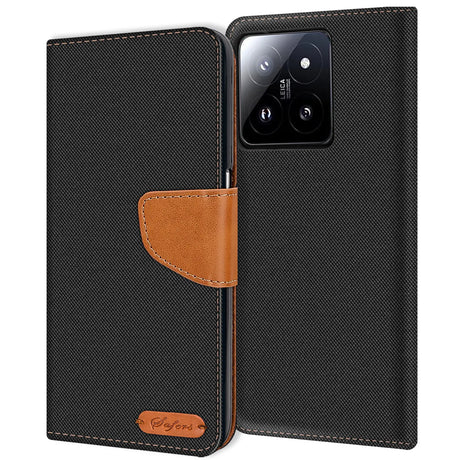 Xiaomi 15 Klapphülle im Jeanslook mit Karten- und Geldfach