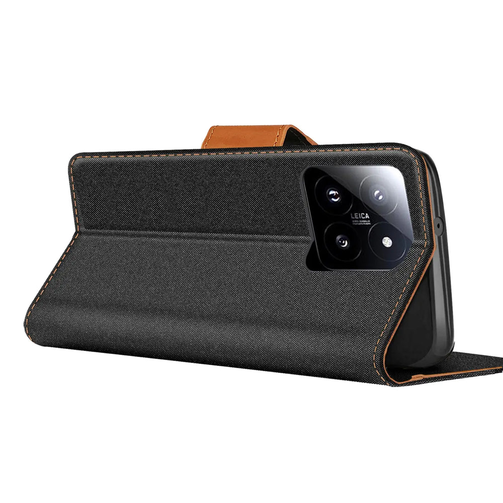 Xiaomi 15 Klapphülle im Jeanslook mit Karten- und Geldfach