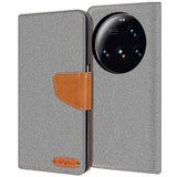 Xiaomi 15 Ultra Klapphülle im Jeanslook mit Karten- und Geldfach