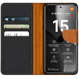 Xiaomi 15 Ultra Klapphülle im Jeanslook mit Karten- und Geldfach