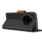 Xiaomi 15 Ultra Klapphülle im Jeanslook mit Karten- und Geldfach